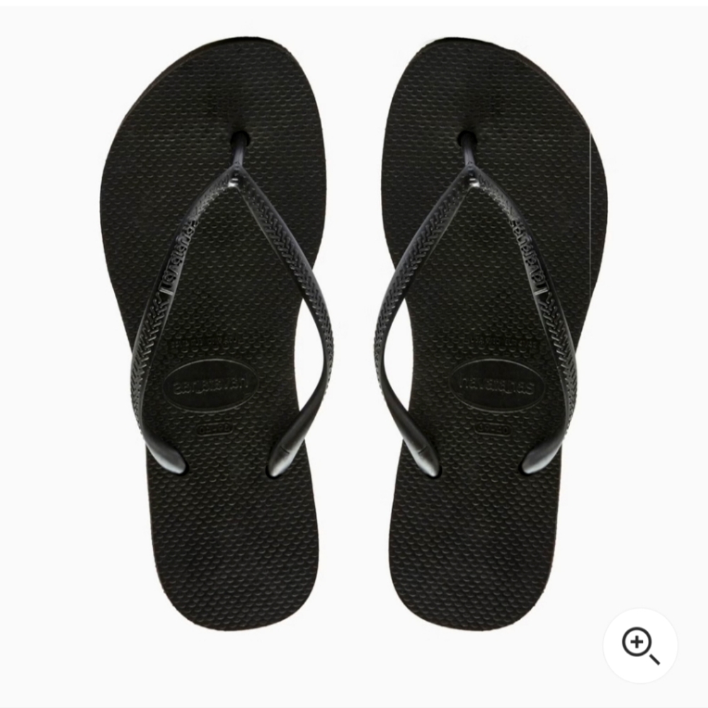 HAVAIANAS SLIM FLATFORM BLACK CLASSIC COMFY flip flops size 41-42 euro